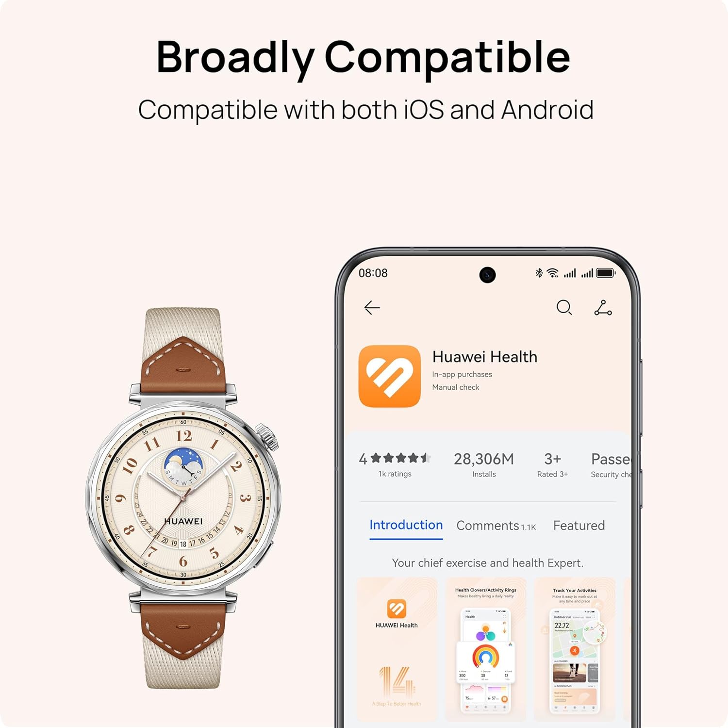 HUAWEI WATCH GT5 41mm Smartwatch, upto7 Days Battery Life,Sharp-Edged Design Watch, Health Tracking, iOS & Android Compatible, 3 Months HUAWEI Care+, Gold