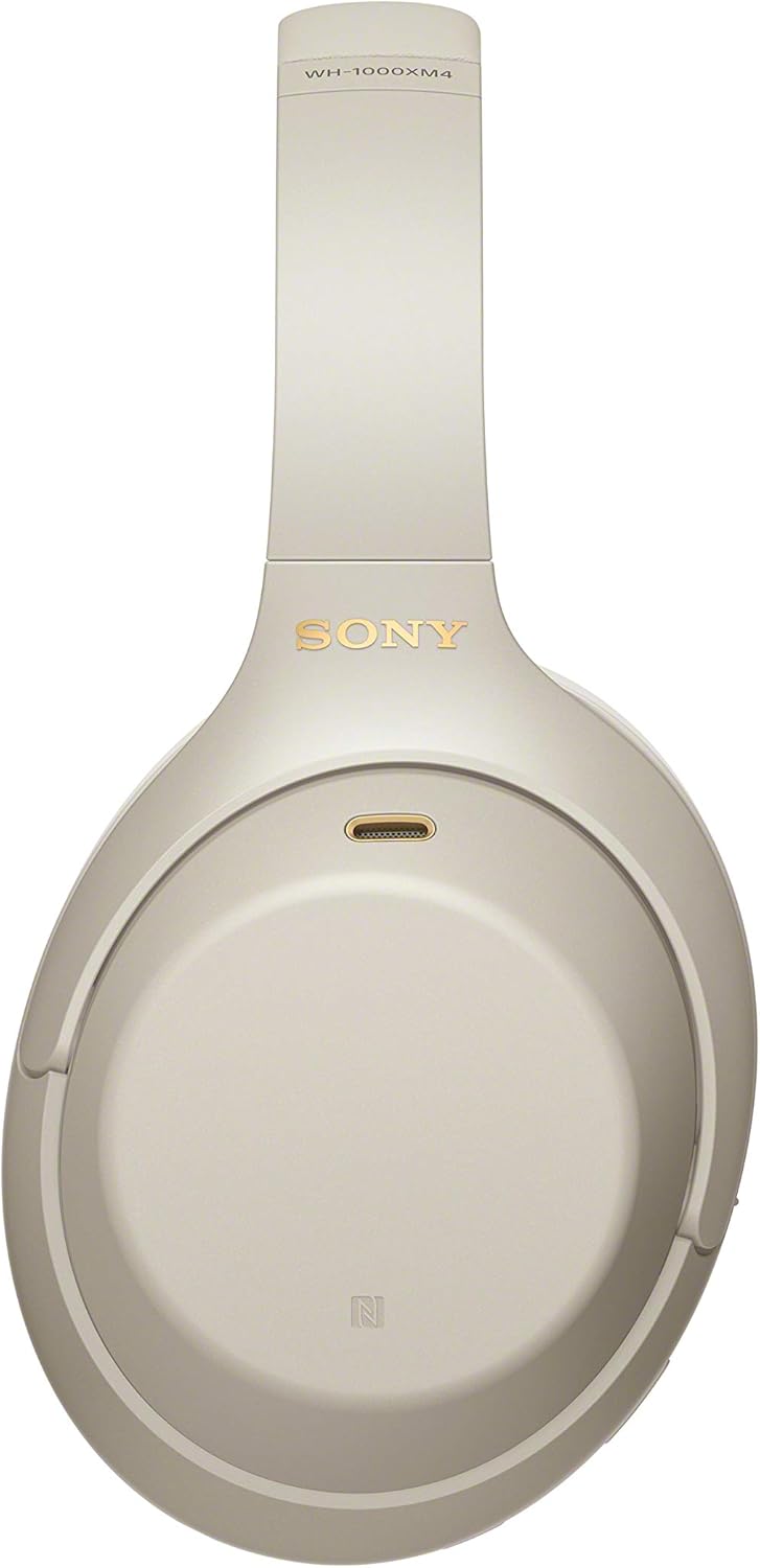 سماعات رأس لاسلكية Sony WH-1000XM4 مزودة بخاصية إلغاء الضوضاء - عمر بطارية يصل إلى 30 ساعة - تصميم فوق الأذن - مُحسّنة لـ Alexa ومساعد Google - مع ميكروفون مدمج للمكالمات الهاتفية - فضي