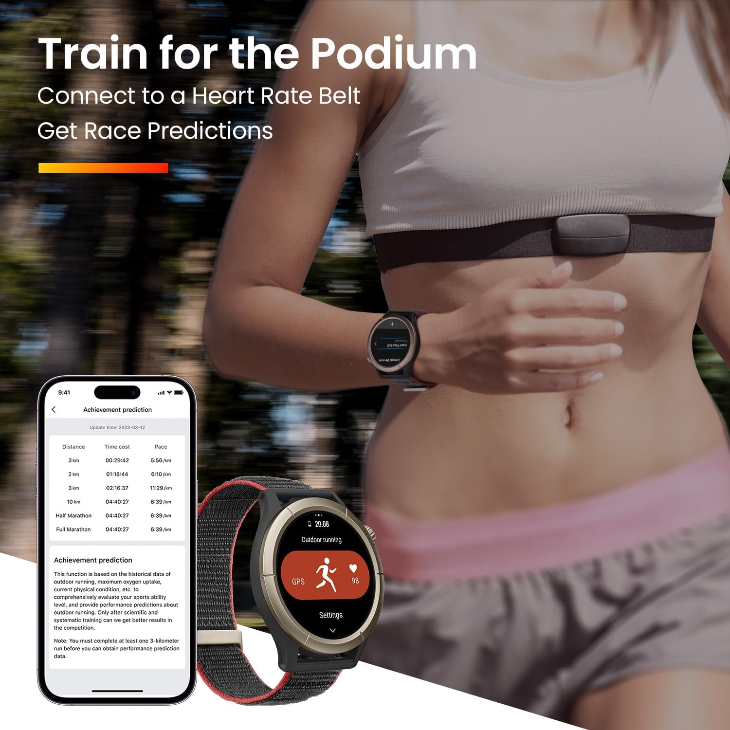 Amazfit Cheetah Pro 47mm Running Sports Smart Watch with Dual-Band GPS, Route navigation, Offline Maps, Training Template, 1.45'' AMOLED Display, 14-Day Battery Life, Heart Rate & Sleep Monitoring