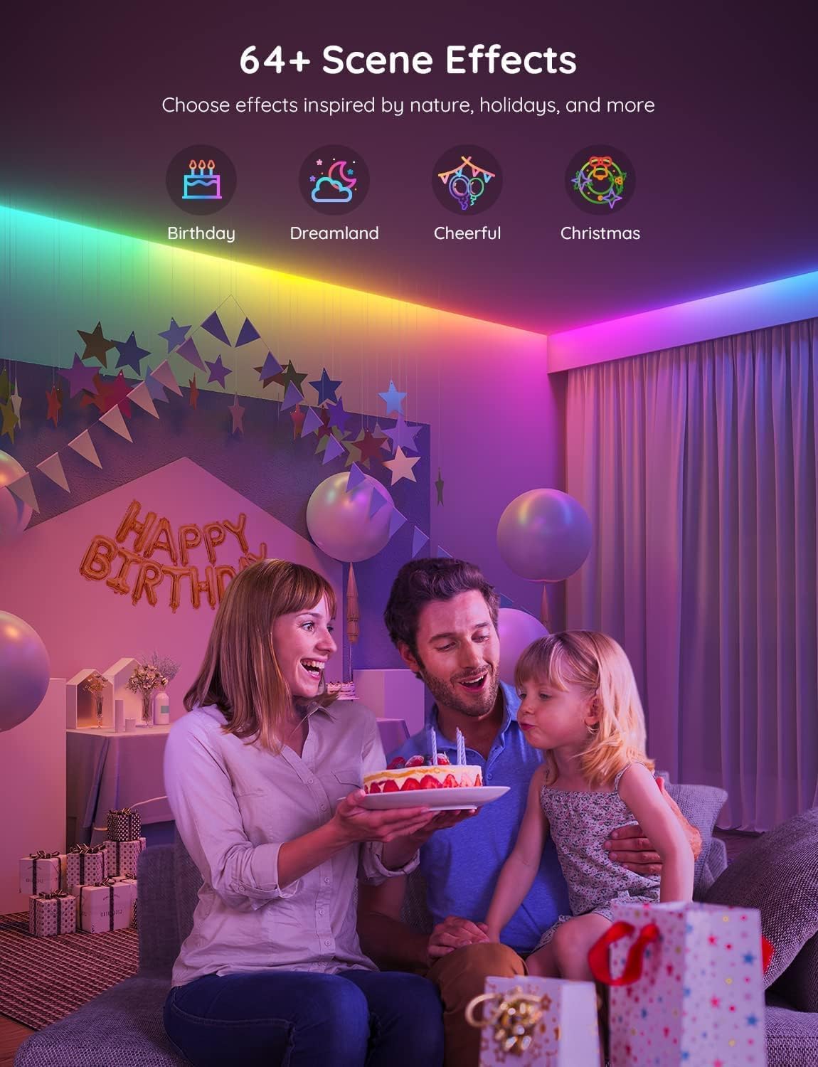شريط إضاءة LED RGBIC خارجي من Govee Phantasy بطول 10 أمتار مع واي فاي