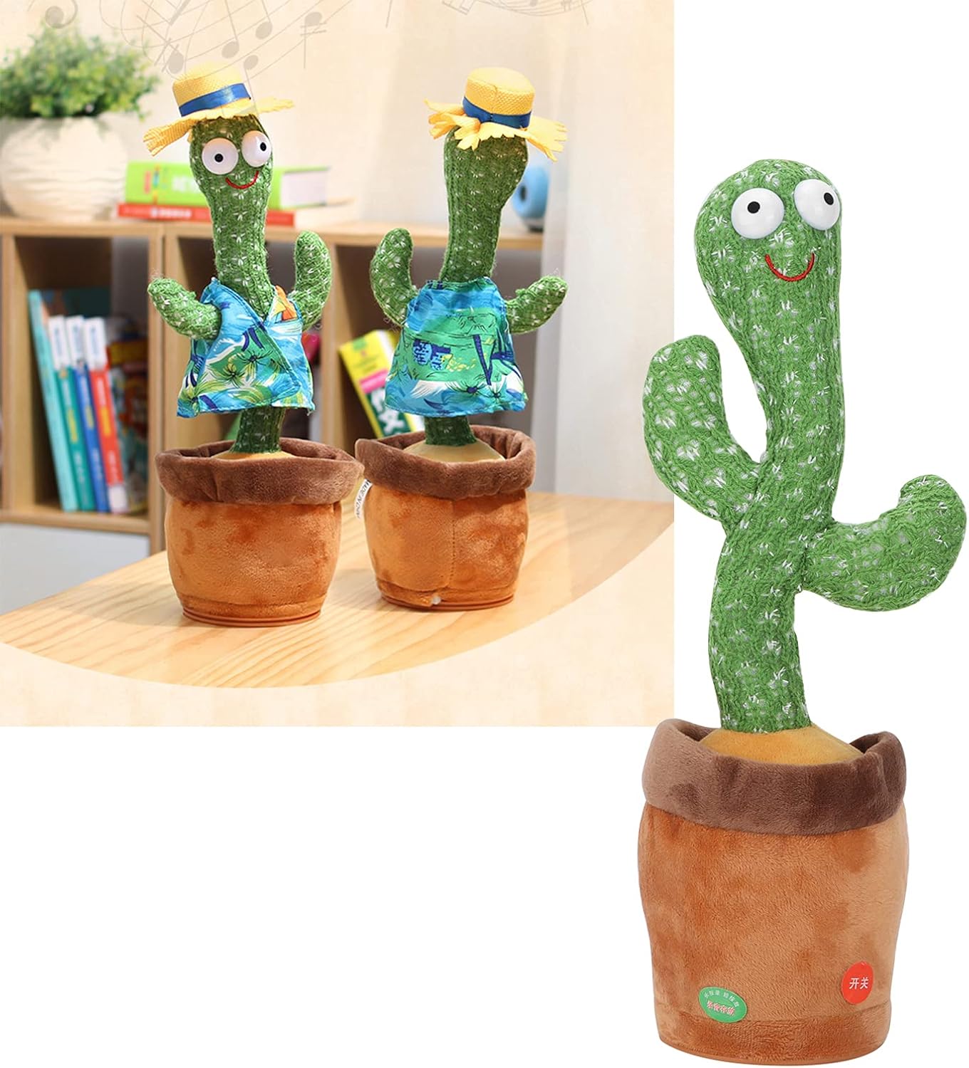 Cactus Toy, One Click Control Dancing Cactus Shine for Desktop Decorations for People Of All Ages for Birthday Gifts for Props