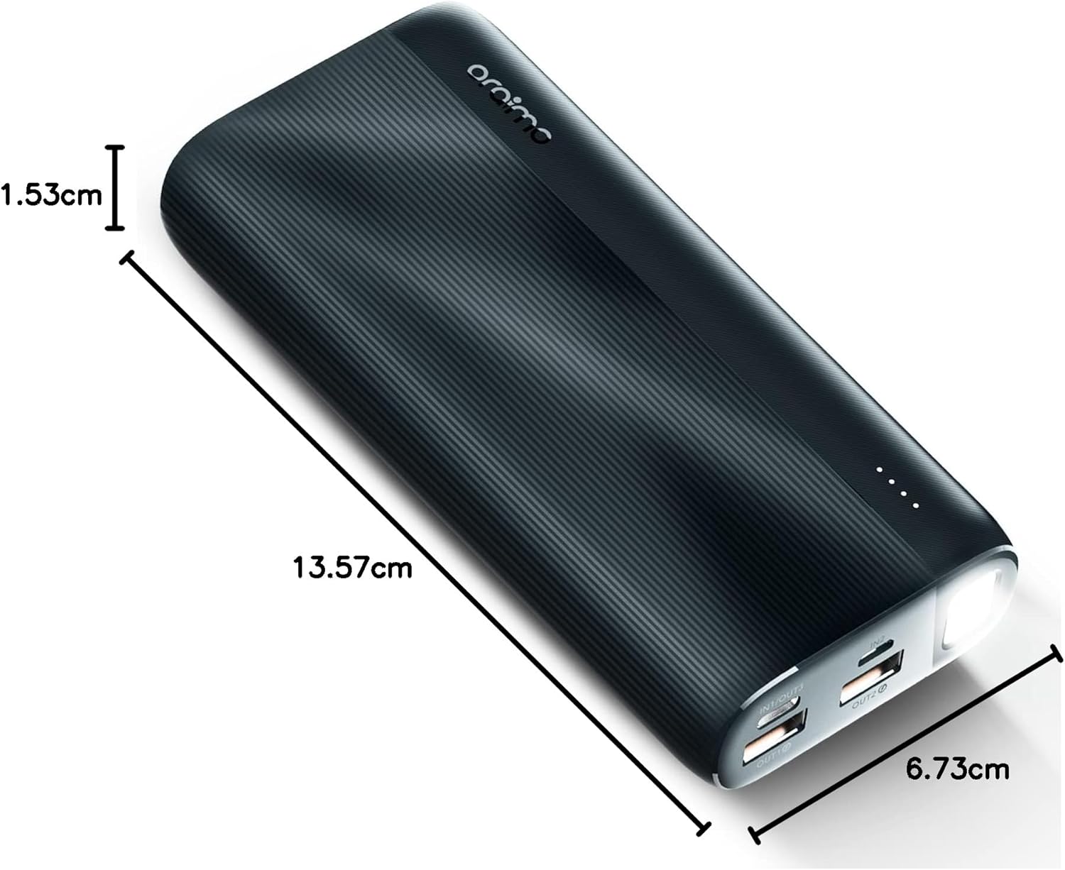 Oraimo 20000mAh Power Bank with 20W Fast Charging PD 3.0+QC3.0 Quick Charge,Triple Output, Type C &Micro Input, Multi-Layer Protection with LED Torch,Li-Polymer + Type C Cable