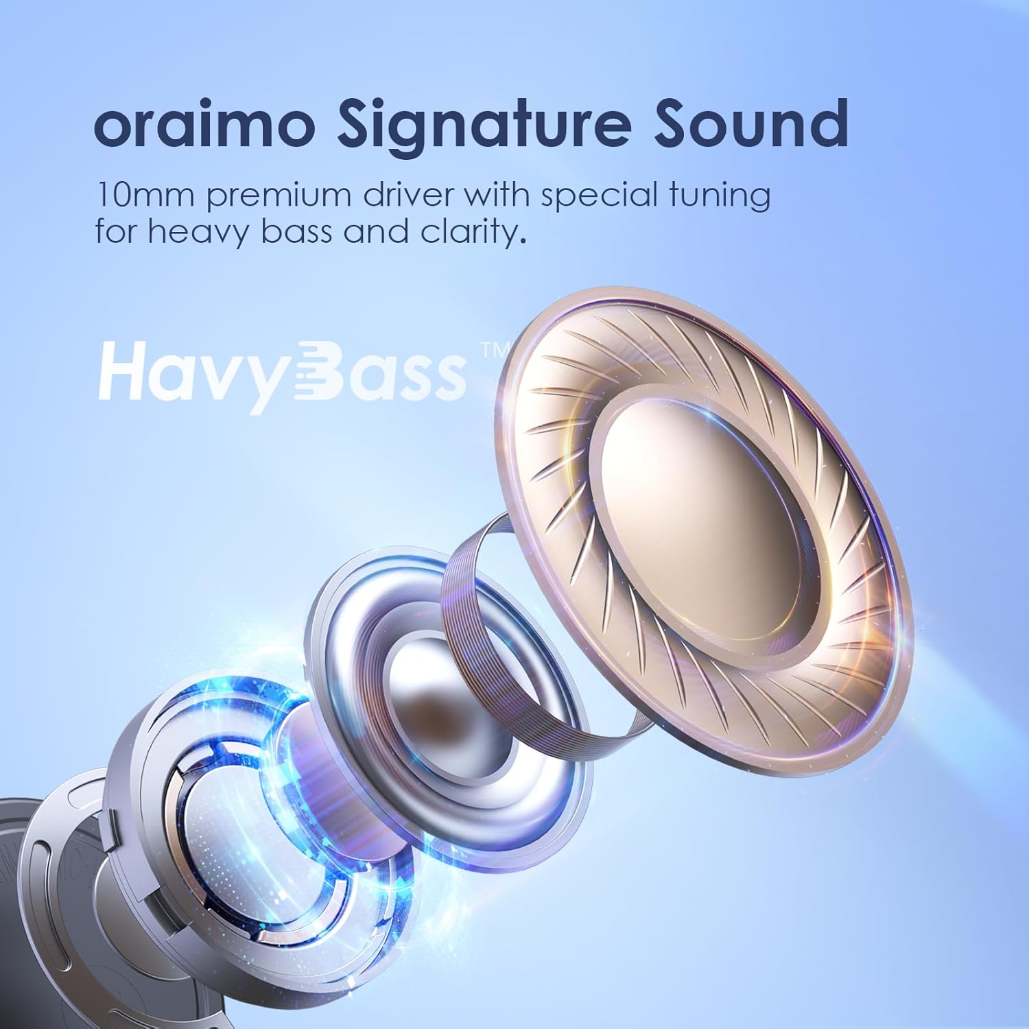 سماعة أذن لاسلكية Oraimo FreePods Lite Havy Bass TWS مع خاصية التحكم بالتطبيق