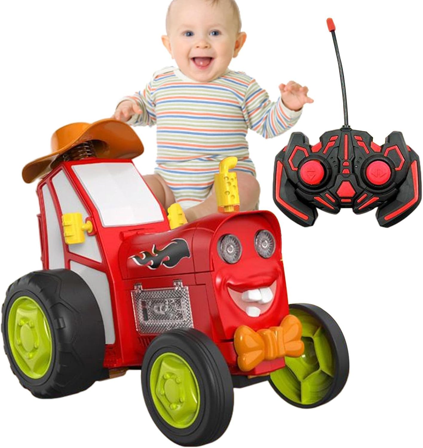 Crazy Jumping Car | Rechargeable RC Car With Music And Light,RC Cars Stunt Car Toy, Remote Control Train Toy Western Cowboy Style Jumping Car Toy For Kids Age 3