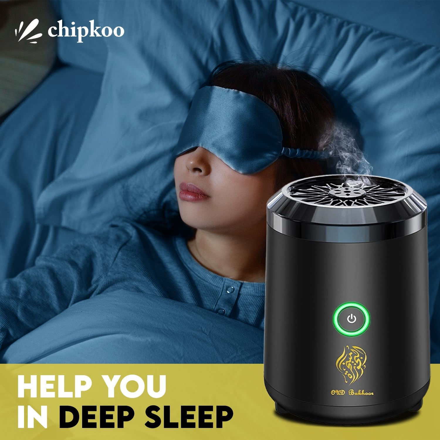 Chipkoo Portable Oud Incense Bukhoor Burner, Electronic Mini USB Rechargeable Incense Burner Bakhoor Best Gift for Home, Car, Office & Desert Camping