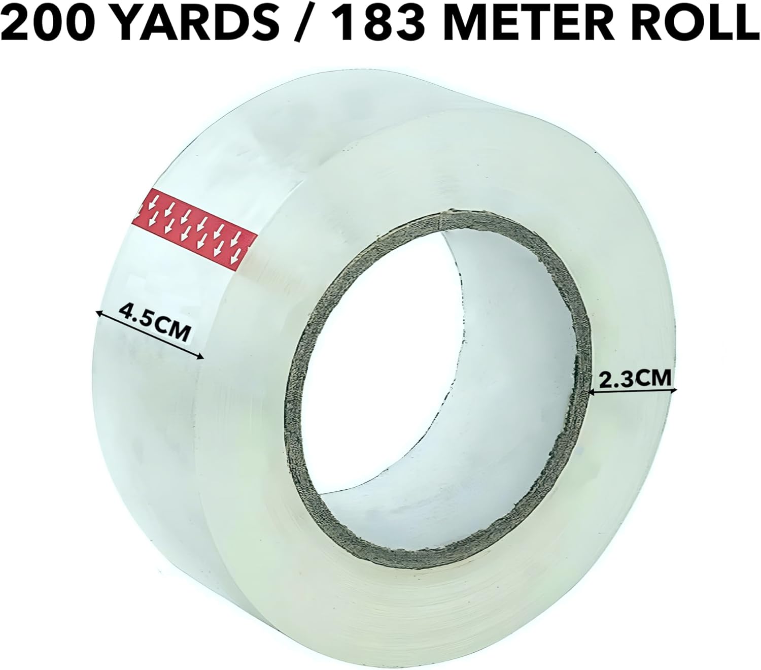 HEXAR Heavy Duty Packing Tape, 45 MM x 183 Meters (200 Yards) Packaging Tape for Sealing Parcel Boxes Office Home School Use Strong Adhesive Tape Super Secure Sticky Seal (183M ROLL, CRYSTAL CLEAR, 3)