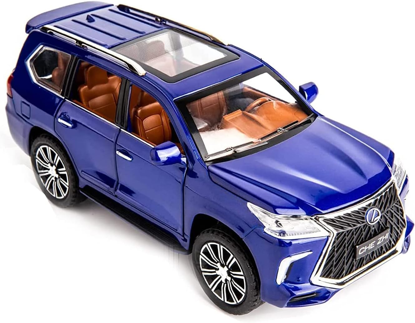 Invite Enterprise Exquisite Car Model 1:24 Lexus 570 Off-Road in Luxury SUV Model Car, Zinc Alloy Pull Back Toy car with Sound and Light for Kids Boy Girl Gift - Multicolor
