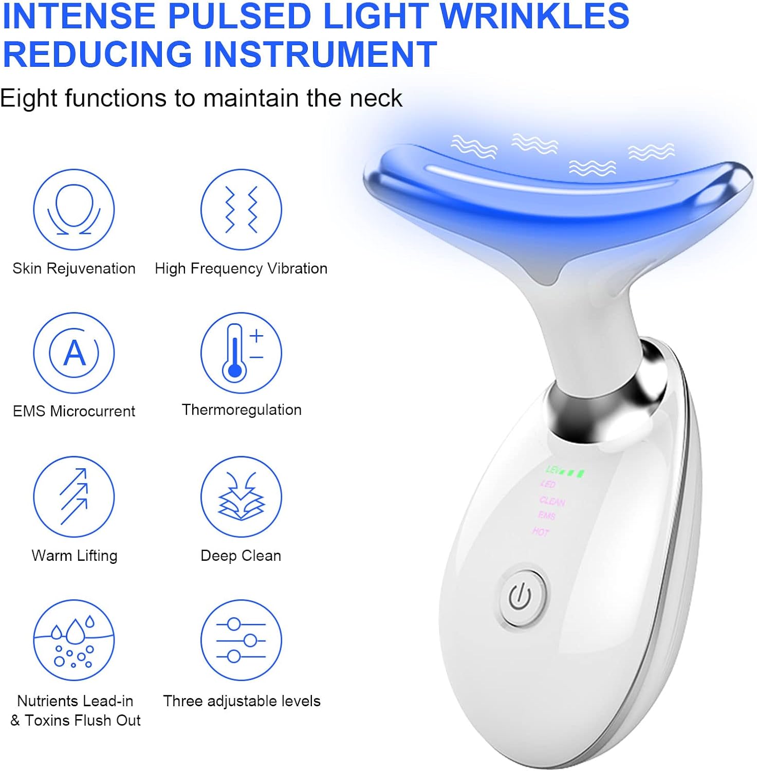 APCKFLEE Firming Wrinkle Removal Tool for Face and Neck, Face Skin Tool for Face & Neck Beauty Tool, Double Chin Reducer Vibration Massager Wrinkles Removal, Lifts and Tightens Sagging Skin (A)