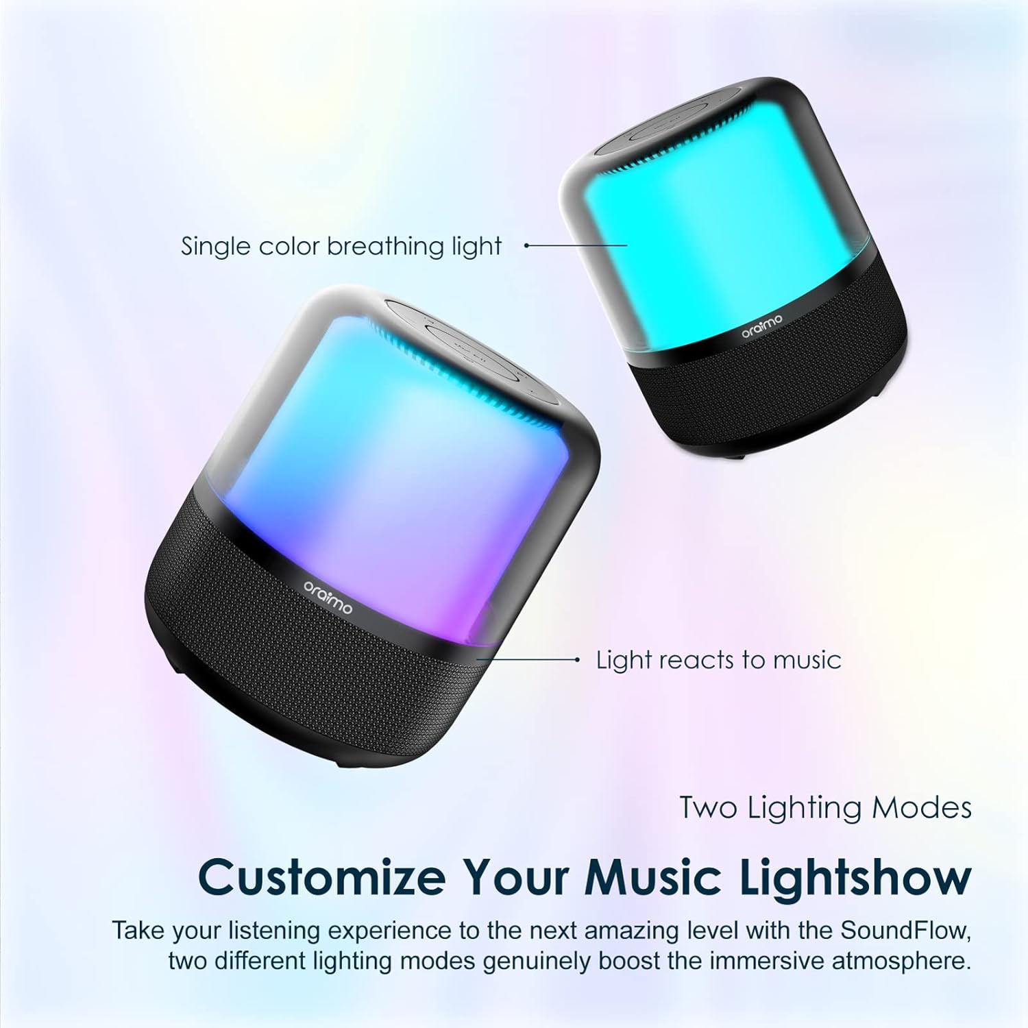Oraimo SoundFlow OBS-72DBLK Wireless Speaker BT V5.1 50Hz-20KHz 50W-6000mAh Black