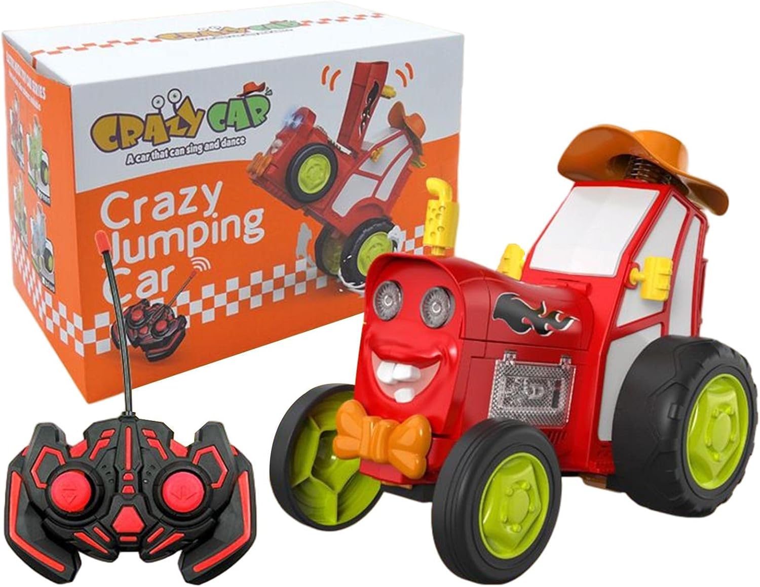 Crazy Jumping Car | Rechargeable RC Car With Music And Light,RC Cars Stunt Car Toy, Remote Control Train Toy Western Cowboy Style Jumping Car Toy For Kids Age 3