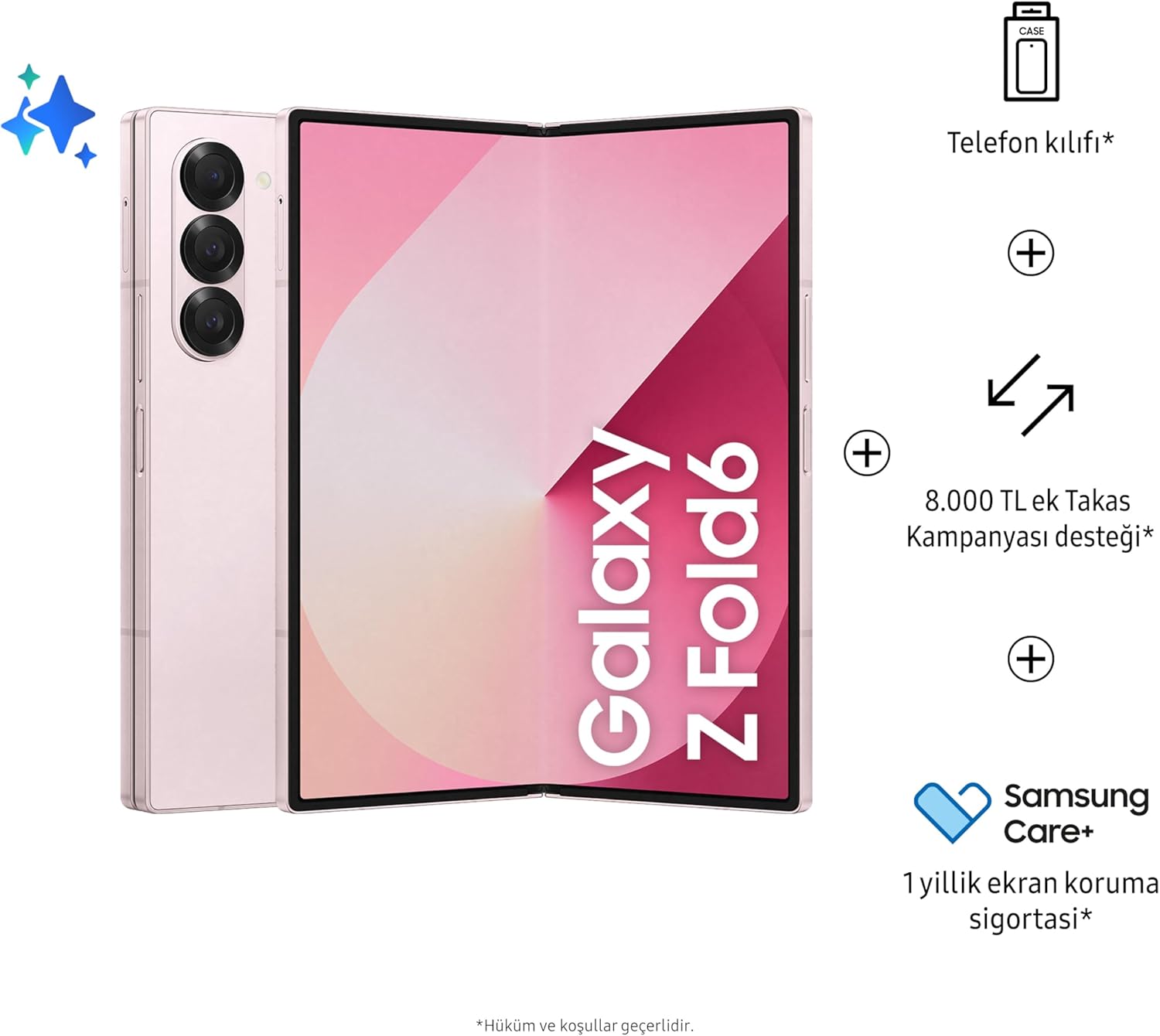 SAMSUNG Galaxy Z Fold6, 12GB RAM, 256GB Storage, Pink, Big Screen, 1 year Seller Warranty (International Version)