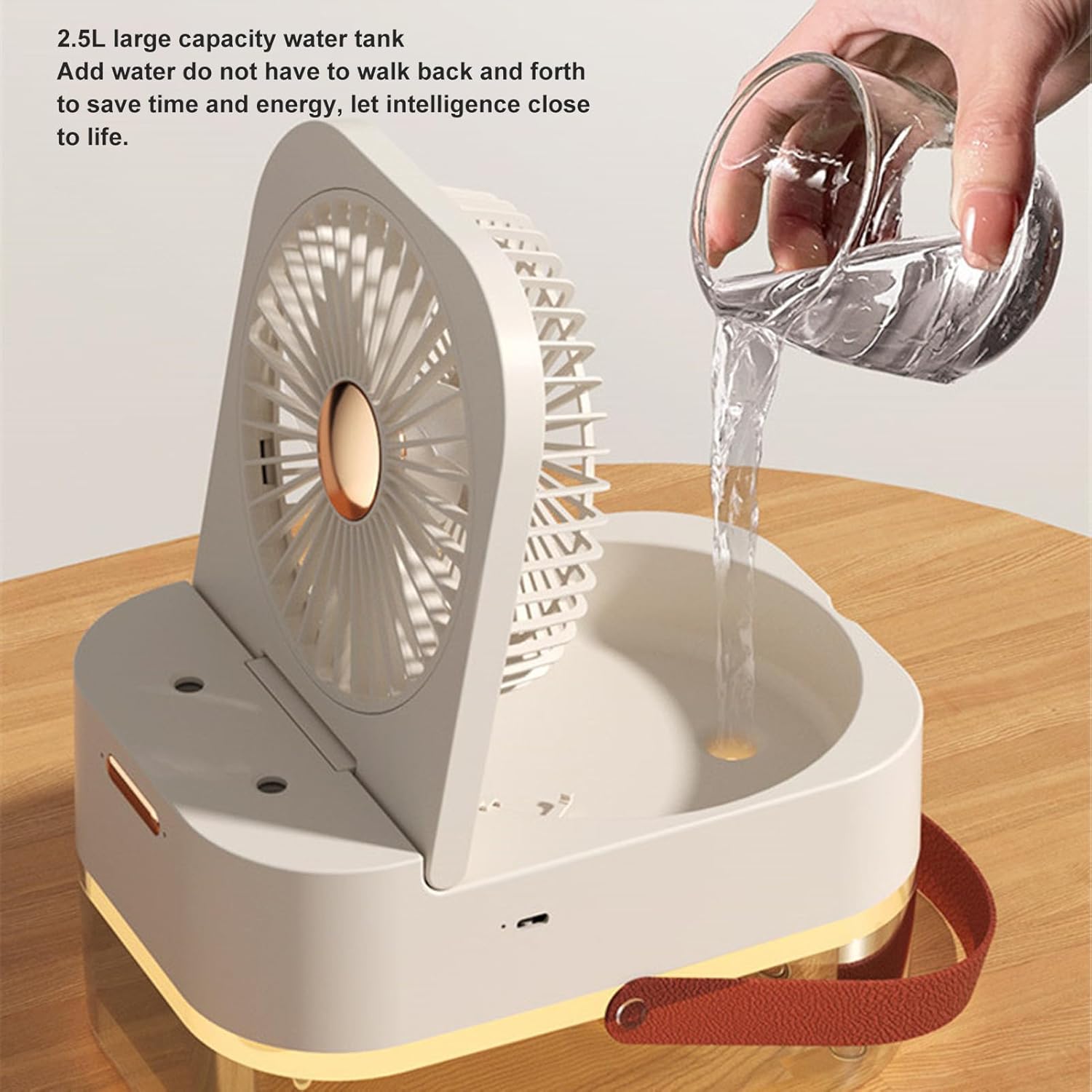 DAUB 3 in 1 Humidifer, 2.5L Dual Spray Small Humidifier with Night Light and Fan, Top Fill Cool Mist Quiet USB Air Humidifier with 3 Speed Wind, for Bedroom, Office, Desk, Nightstand