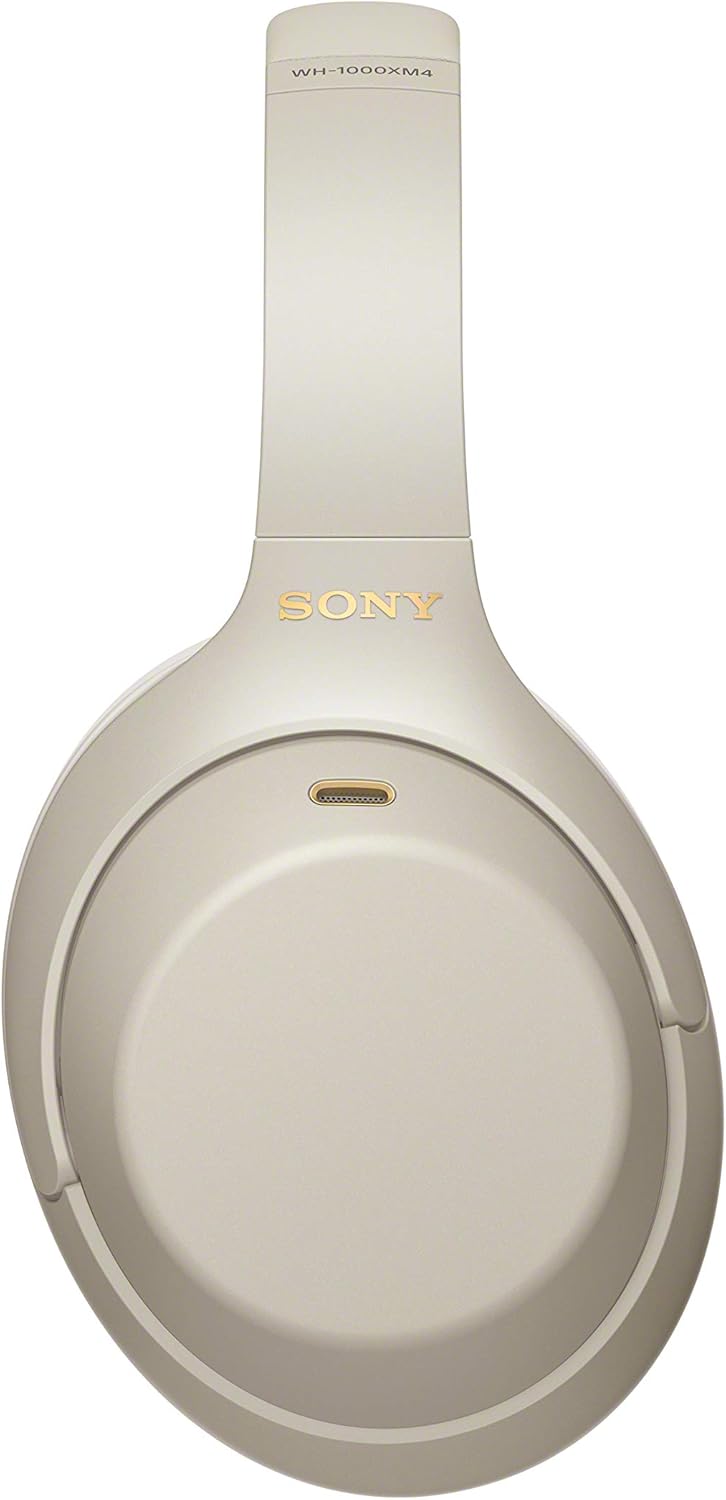 سماعات رأس لاسلكية Sony WH-1000XM4 مزودة بخاصية إلغاء الضوضاء - عمر بطارية يصل إلى 30 ساعة - تصميم فوق الأذن - مُحسّنة لـ Alexa ومساعد Google - مع ميكروفون مدمج للمكالمات الهاتفية - فضي
