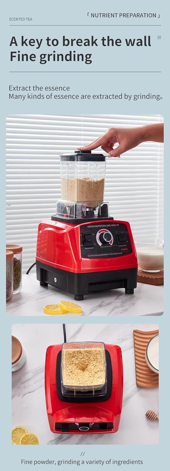 Professional Blender 2 In 1 4500W High Power Blenders For Kitchen Stainless Countertop Smoothie Blender Ideal for Smoothies Shakes