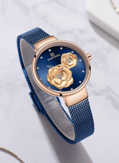 NAVIFORCE Women Luxury Creative Design Watch Stainless Steel Mesh Band Watches for Lady NF5013