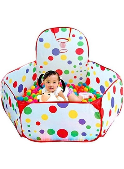 Foldable Kid's Safe Polka Dot Hexagon Ball Pool Indoor Play Tent