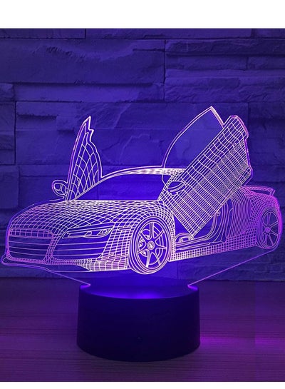 شكل سيارة رياضية ثلاثية الأبعاد LED ضوء الليل USB اللمس مصباح طاولة النوم ديكور غرفة الطفل الرضيع لعبة طفل هدية السنة الجديدة