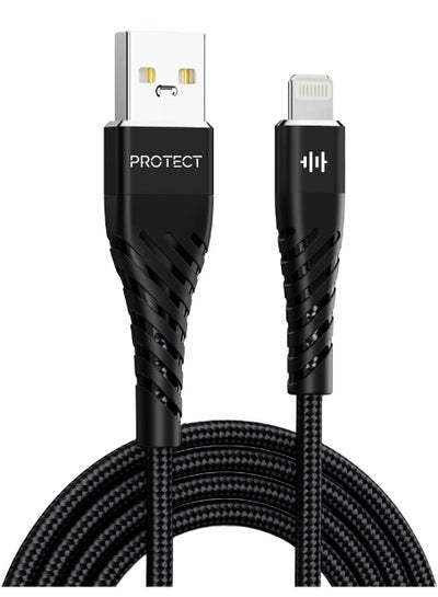 كابل USB A إلى Lightning بطول 2 متر وسرعة 480 ميجابايت في الثانية لمزامنة البيانات ونقلها بدون تشابك