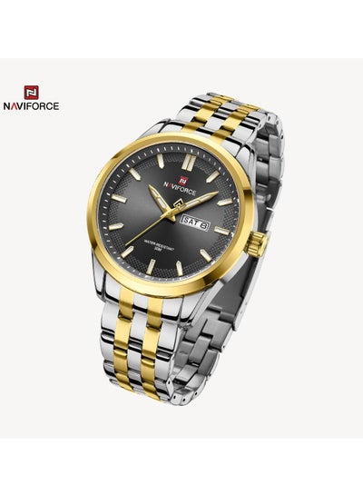 ساعة Naviforce NF9203 للرجال تصميم المدرسة القديمة كاجوال كلاسيكي للتاريخ اليومي كوارتز هدية للرجال