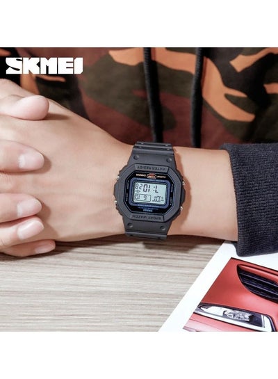 SKMEI 1628 ساعة رياضية رقمية متعددة الوظائف للرجال 2 وقت العد التنازلي ساعات المعصم للرجال