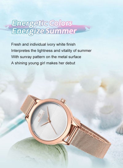 2023 New Arrival NAVIFORCE NF5027 Romantic Charming Quartz Women Watches Luxury Stainless Steel Band White Dial Lady Watch reloj mujer