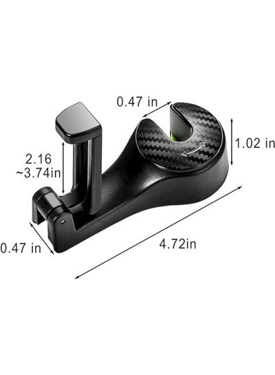 2 Pieces Car Seat Hooks, 360° Rotation Hidden Hooks, Keep Your Car Tidy and Organized for your Phone, Purse, Grocery Bag and Purse