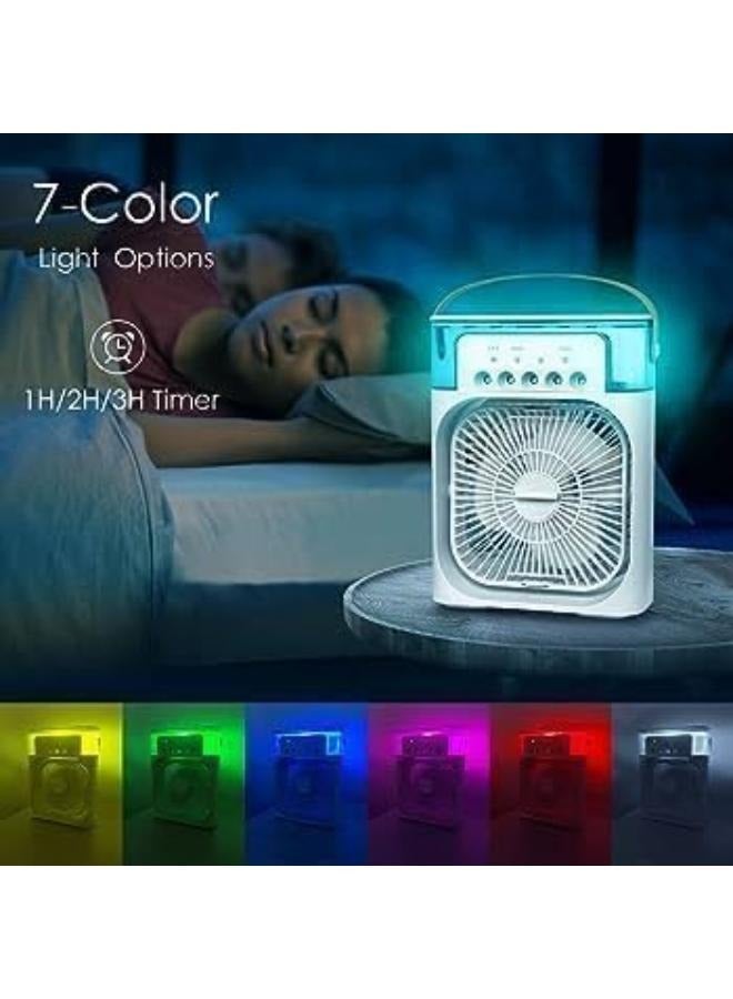 Water Mist Spray Fan, High Grade White Water Cooled Fan Portable for Tabletop | Desktop Humidifier Cooler Fan Mini Air Conditioner Portable Air Cooler Spray Water Mist Fan