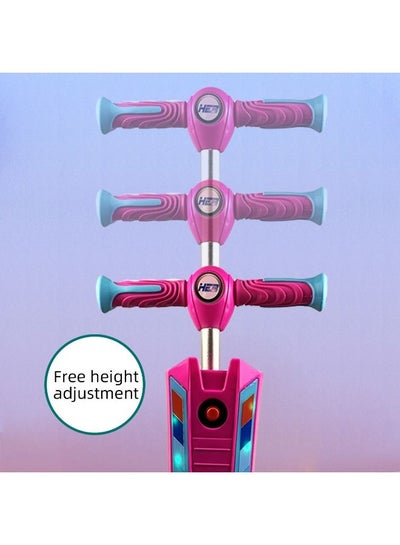 3 Wheel Foldable Kick Scooter for Kids with Colorful  Lights