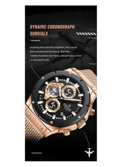 NAVIFORCE ساعة رجالية رياضية رجل ساعة اليد العلامة التجارية الفاخرة العسكرية كرونوغراف الفولاذ المقاوم للصدأ الأصلي الكوارتز الذكور ساعة 8027