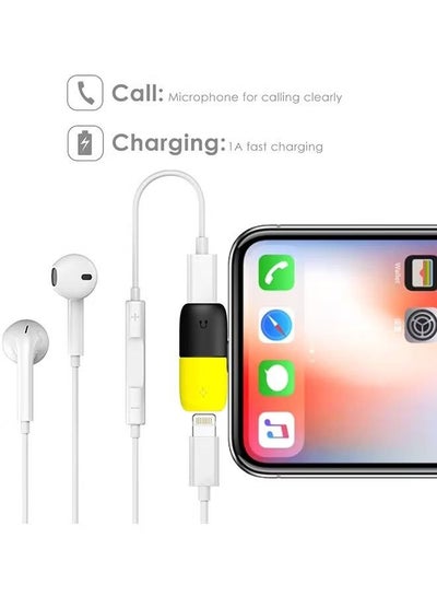 Lightning Adapter Splitter - 2 in 1 Charger and Lightning to 8 Pin Lightning Headphone Jack Adapter Splitter Adapter Earphone Cable Converter Phone Converter