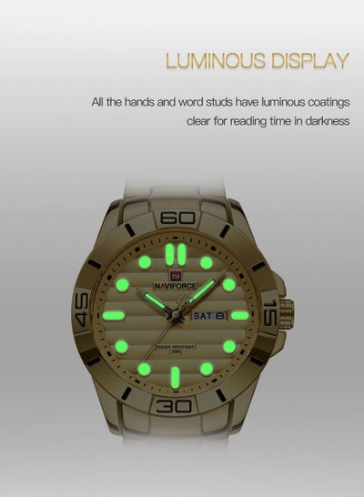 NAVIFORCE Men's Watches Waterproof Stainless Steel Quartz Calender Week Diplay Watch Casual For Men NF9198