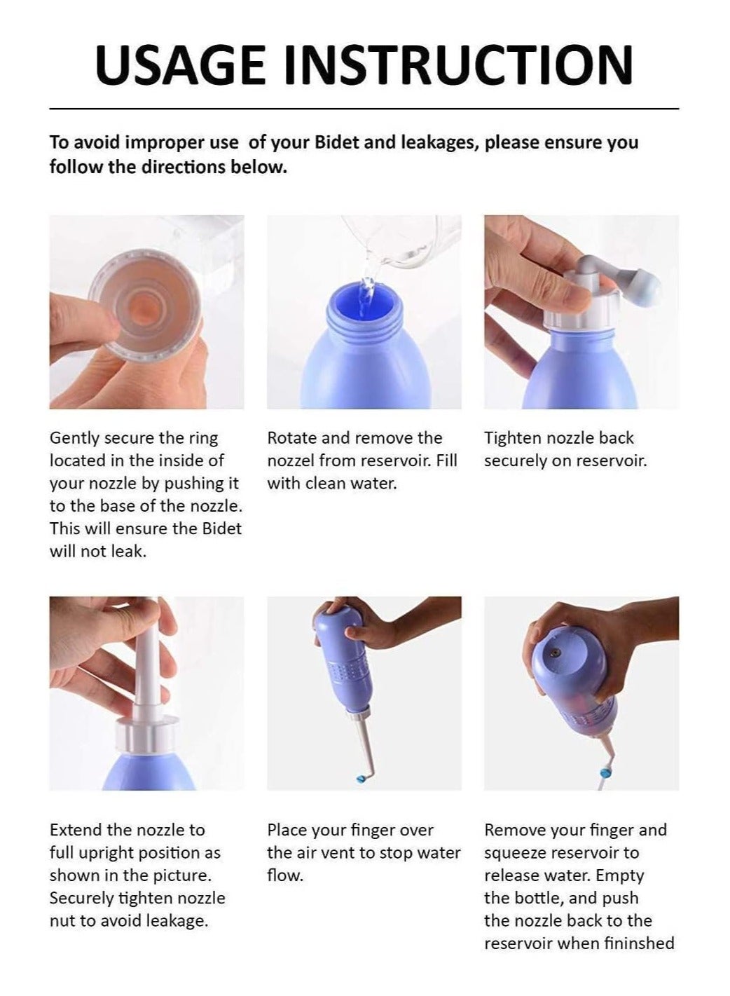 Eworld Portable Bidet Sprayer, Travel-friendly handheld Bidet with Angled Nozzle Design, Lightweight and Durable BPA-Free Materials, and Includes Waterproof Bag, 650ML Capacity.