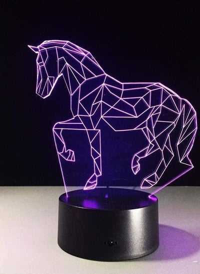 3D الحصان التحكم عن بعد أضواء الليل 3D الوهم البصري مصابيح 16 لونا مصابيح LED غرفة نوم المنزل هدايا عيد ميلاد الحزب آرت ديكو الخيارات للبنين الفتيات الأطفال