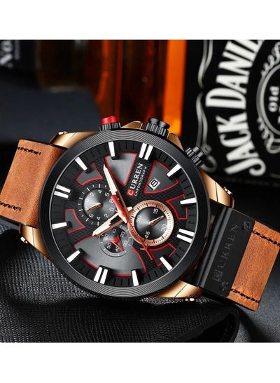CURREN 8346 Original Brand Leather Straps Wrist Watch For Men With Brand (Box)