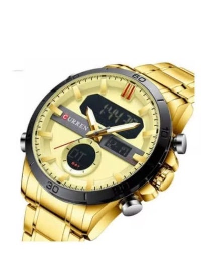 Curren 8384 Men's Stainless Steel Quartz Watch Luxury Chronograph Water Resistant Watch - Gold