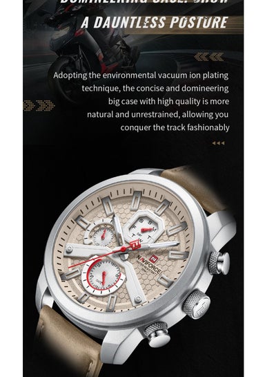 NAVIFORCE NF9211L Men Watches Leather Band Calendar Quartz Watch Military Waterproof Sport Leisure Watch Men Gift Reloj Hombre