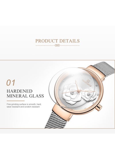 NAVIFORCE Women Luxury Creative Design Watch Stainless Steel Mesh Band Watches for Lady NF5013