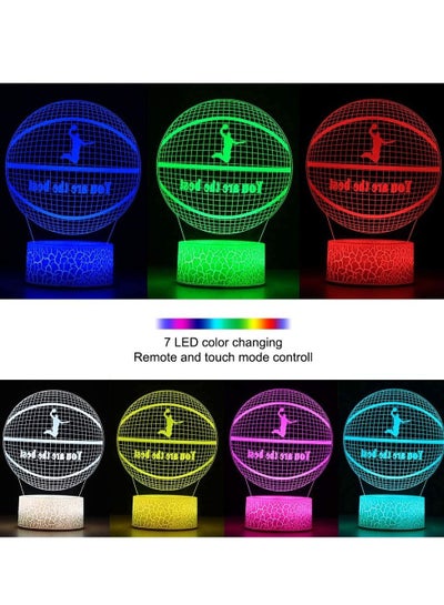 16 Colors 3D Basketball Man Night Light Birthday Gifts and Best Gifts for Sport Lovers Boys Girls Kids Jordan