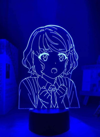 3D ضوء الليل الوهم أدى مصابيح ديكور مصباح للأطفال أنيمي 3D مصباح Rascal لا حلم فتاة الأرنب Senpai LED ضوء الليل لغرفة ديكور ضوء الليل هدية Tomoe Koga ضوء النيون