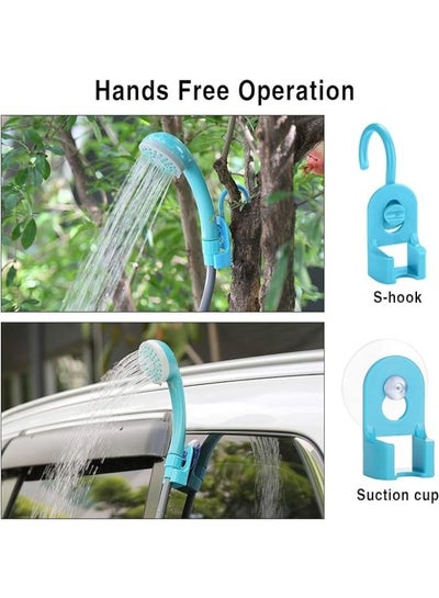 Portable Camping Shower, Travel Shower Outdoor Portable Shower Head 2200 mAH Rechargeable Battery USB Cable 1.8m Hose Water Pump for Outdoor Travel Bike Car Washing Pet Cleaning Plants Watering