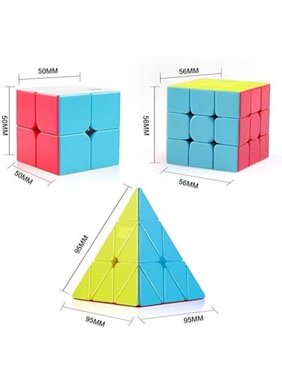 3 Pieces Rubiks Cube and Pyraminx Pyramid Triangle Rubix Cube