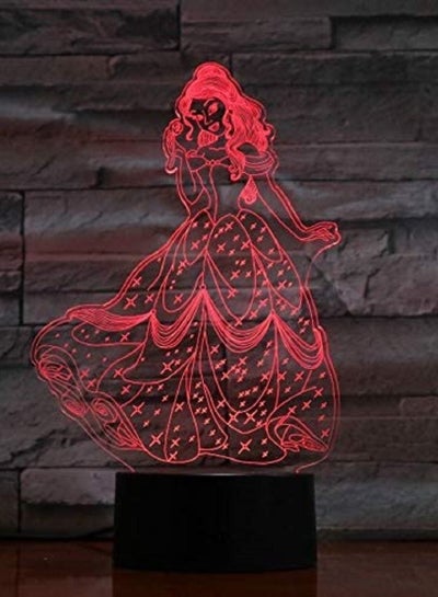 الجمال والوحش 3D LED ضوء الليل الأميرة بيلا ديكور غرفة نوم طفلة هدية ضوء الليل الجدول مصباح الليل الأميرة حسناء