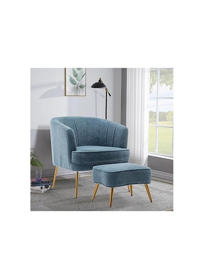 Exclusive Velvet Accent Chairs For Living Room Bedroom Office Upholstered Single Sofa Chair Arm Chair Comfy Chair Reading Club Coffee Chair With Metal Legs