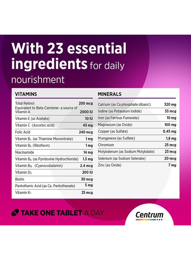 Centrum Women Specially Formulated Multivitamin for Women, 30 Tablets