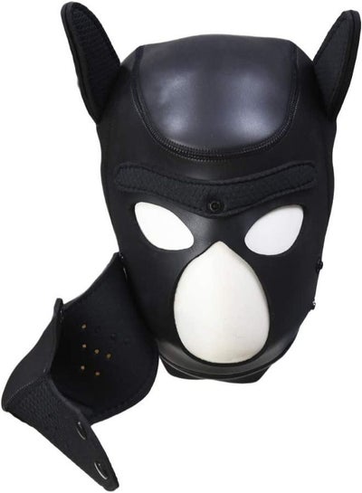 Neoprene Puppy Mask Full Face Novelty Costume Mask with Hood
