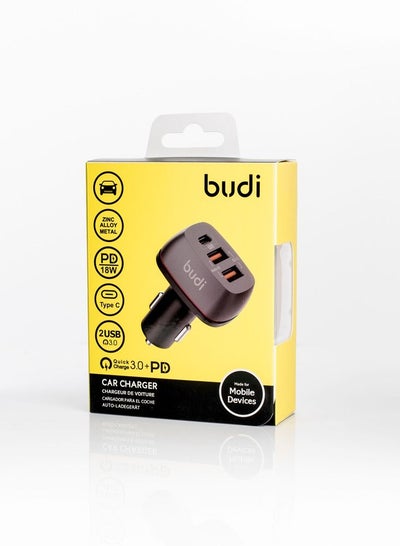 CC616RB 60W Dual USB-C PD and QC3.0 Car Charger - Black