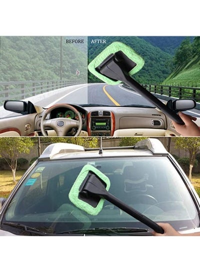 3-in-1 Auto Interior Cleaning Tool Window Glass Cleaner Brush Washable Cloth and Air Vent Brush Cleaning Kit