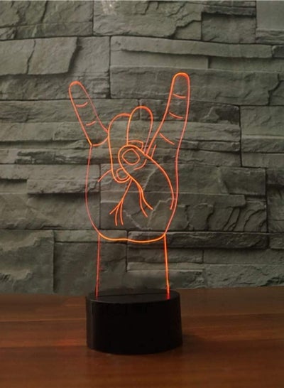 Led Night Light Colorful 3D Metal Rock and Roll Gestures Atmosphere Desk Lamp Hip Hop Lovers Xmas Gifts Bedroom Sleep Light Decor