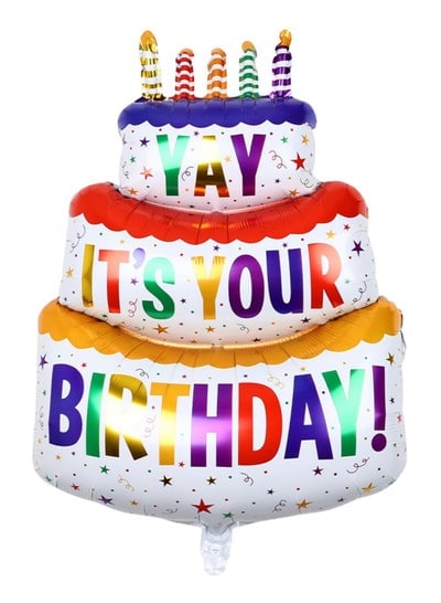 5 Pcs Its Your Birthday Three Layer Cake Foil Balloons for Birthday Party Decorations