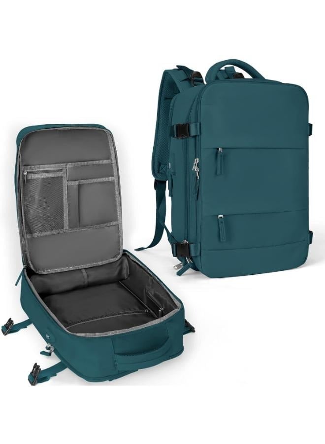 Travel Backpack For Men and Women Airline Approved Carry On Bag with Shoe Compartment, Holds 15.6" Laptop and USB Charging Port